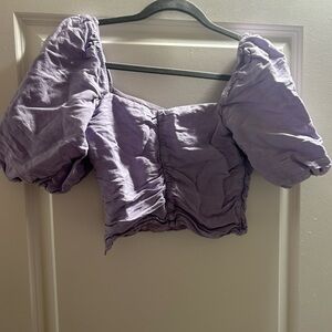 Zara purple puffy shirt size XS